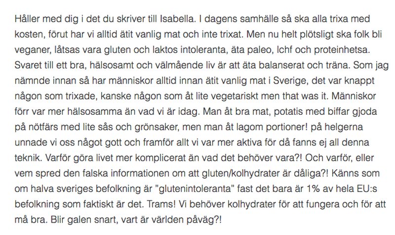 Folk är arga i Blondinbellas kommentarsfält. Folk är arga i Blondinbellas kommentarsfält.